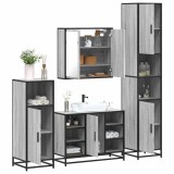 Gossi set de mobilier de baie 4 piese lemn prelucrat de stejar afumat