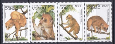 DB1 Fauna Protejata WWF Congo 1996 4 v. MNH foto