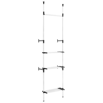 Sistem sifonier telescopic, cu bare si raft, aluminiu foto