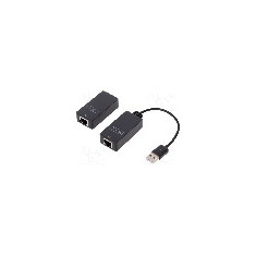 Cablu RJ45 soclu x2, USB A mufa, USB A soclu, USB 1.1, USB 2.0, lungime {{Lungime cablu}}, negru, DIGITUS - DA-70141