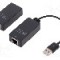 Cablu RJ45 soclu x2, USB A mufa, USB A soclu, USB 1.1, USB 2.0, lungime {{Lungime cablu}}, negru, DIGITUS - DA-70141