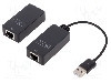 Cablu RJ45 soclu x2, USB A mufa, USB A soclu, USB 1.1, USB 2.0, lungime {{Lungime cablu}}, negru, DIGITUS - DA-70141