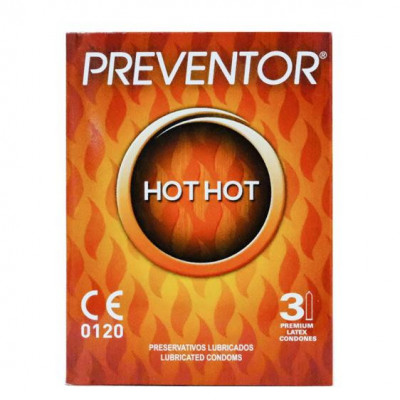 3 Prezervative cu Efect de Incalzire Preventor Hot Hot, Premium Latex foto