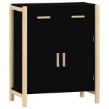 Cumpara ieftin Servanta, negru, 62x38x75 cm, lemn prelucrat