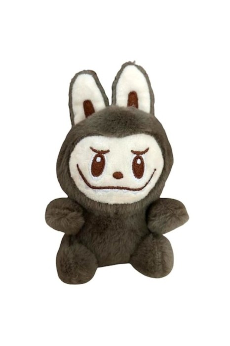 Figurină breloc de pluș LaBubu, moale și pufoasă, gri &icirc;nchis, 18 cm