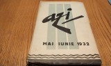 AZI Revista Lunara de Literatura, Critica si Arta - Anul I, nr. 3-4, Mai-Iunie 1932 - ZAHARIA STANCU (redactor) - 1932, 124 p.