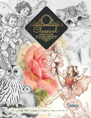 Title: GREYSCALE Vintage coloring books ... Fairies, flowers, animals, plants and more foto