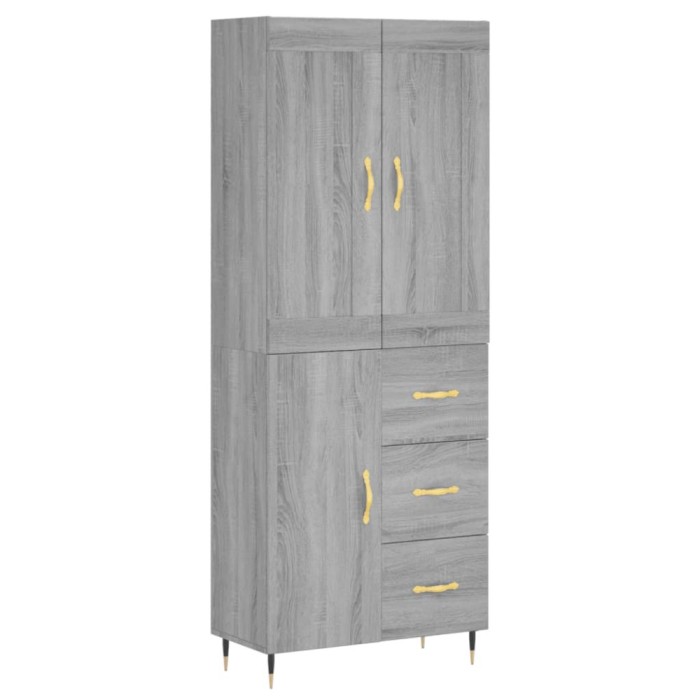 Dulap inalt, gri sonoma, 69,5x34x180 cm, lemn compozit