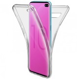 Cumpara ieftin Husa Full TPU 360&deg; (fata + spate) pentru Samsung Galaxy S10+, Gri Transparent