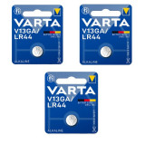 Set 3 baterii alkaline V13GA, AG13, LR44, Varta