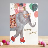 Felicitare - Roller Skating Birthday Elephant | Louise Tiler Designs