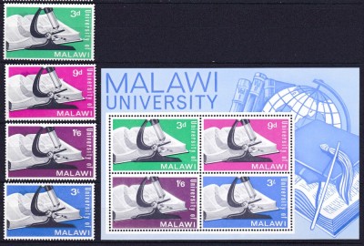 DB1 i 1965 Malawi Deschiderea Universitatii 4 v. + SS MNH foto