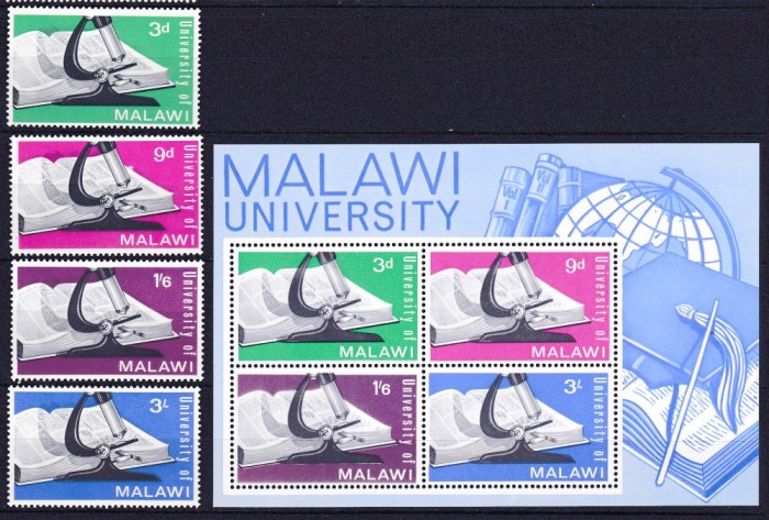 DB1 i 1965 Malawi Deschiderea Universitatii 4 v. + SS MNH