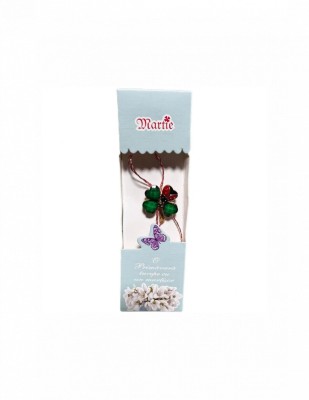 Martisor tip brosa cu model trifoi verde si buburuza pentru 1 si 8 martie foto