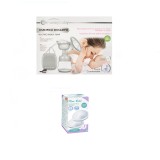 Pompa San Electrica Alba 150ml - Honey Baby + tampoane pentru san 40 buc