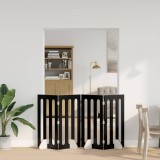 vidaXL Țarc pliabil pentru animale de companie 4 pcs Stejar Negru 8005974