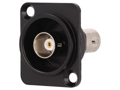 Adaptor BNC Soclu Izolat 50&amp;Omega; Negru foto