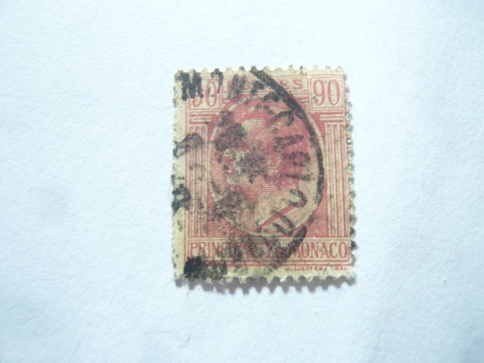 Timbru Monaco Principat 1924 Rege Louis II ,val. 90c stampilat