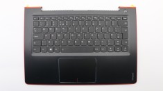 Carcasa superioara cu tastatura palmrest Laptop, Lenovo, Yoga 510-14IKB Type 80VB, 5CB0L45049, AM1JG000210, AM1JG000330, iluminata, neagra, layout UK foto