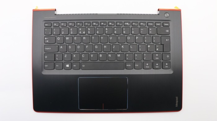 Carcasa superioara cu tastatura palmrest Laptop, Lenovo, IdeaPad 510S-14ISK Type 80TK, 5CB0L45049, AM1JG000210, AM1JG000330, iluminata, neagra, layout