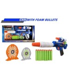 Pistol Jucarie Copii cu Luneta si Gloante Spuma EVA, Plastic, Varsta 3+ Ani, Cutie Deschisă