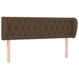 Cumpara ieftin Tablie de pat cu aripioare maro inchis 163x23x78/88 cm textil