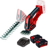 Einhell GE-CG 18/100 Li PXC + Twinpack + 4514095 - Masina de tuns gard viu 20 cm + Set 2 acumulatori si incarcator Li-Ion 18 V 4 Ah