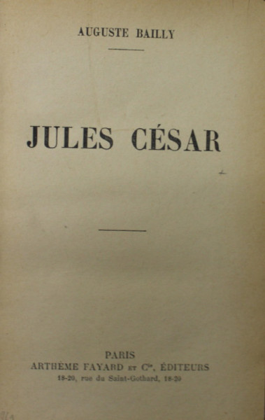 JULES CESAR by AUGUSTE BAILLY , 1932