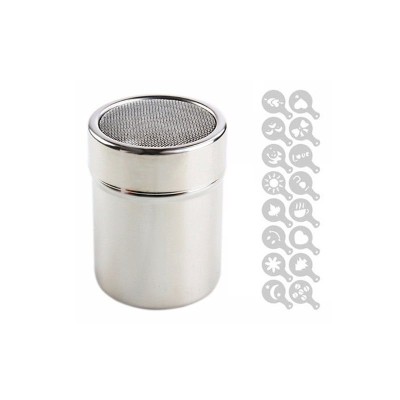Set Sita pentru decorat cafeaua din inox + 16 forme foto