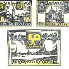 !!! GERMANIA - LOT COMPLET NOTGELD ROSTOCK 1922 - UNC / CELE DIN IMAGINE