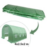 Folie protectie pentru solar 4x2.5x2 m, 8 ferestre cu plase anti-insecte, PE 140g/mp, verde, ProCart
