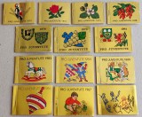 1970-1988 Elvetia - Lot de 13 carnete de marci postale PRO JUVENTUTE, folio aur