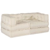 vidaXL Canapea modulară Manual 2 pcs Crem 70 x 70 x 56 cm țesătură 3315061