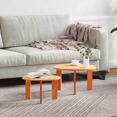 Set de măsuțe de cafea 2 pcs Maro ceruit 47.5 x 47.5 x 27 cm foto
