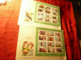2 FDC Romania 1987 cu bloc Rezervatii Naturale din Romania - Fauna si Flora