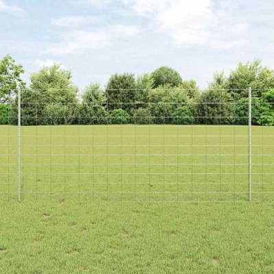 &amp;Icirc;ngrădire cu st&amp;acirc;lpi Argintiu 1.2 x 25 m Oțel foto