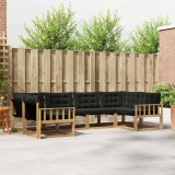 vidaXL Set de canapele de exterior cu pernă 6 pcs Alb și negru 3389018