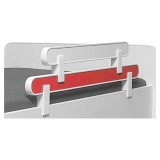 Protectie laterala dubla pentru pat copii detasabila, cu cleme, Pal Melaminat, 70x18 cm, alb multicolor