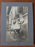 Fotografie tip CDV, doua fetite, 1905