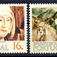 PORTUGALIA 1984, Arta, Pictura, Expo Lubrapex'84, MNH, serie neuzata