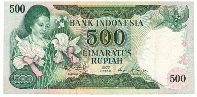 Indonezia 500 Rupiah 1977 P-117 Seria YJO065729 foto