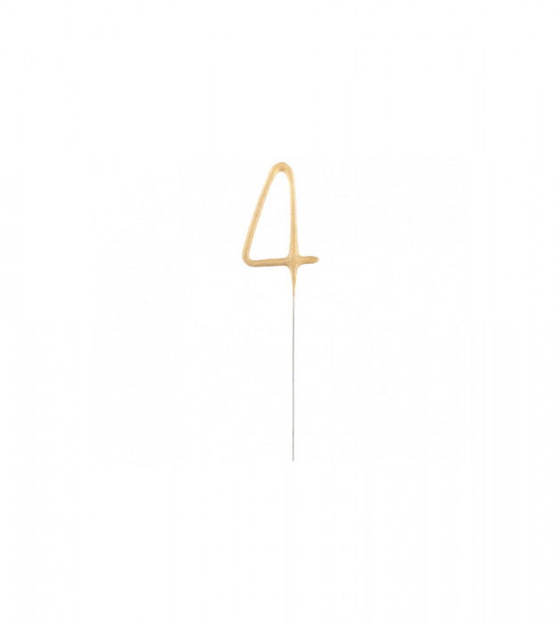 Lumanare Scanteietoare, auriu, 17 cm-Tip Cifra 4