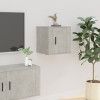 Dulap TV montat pe perete, gri beton, 40x34,5x40 cm, vidaXL