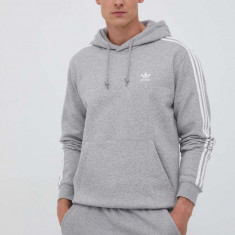 adidas Originals bluza barbati, culoarea gri, cu glugă, melanj