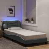 VidaXL Cadru de pat cu LED fără saltea Gri deschis 90x190 cm Material