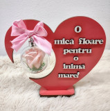 Trofeu inimă cu glob și trandafir &quot;O mică floare...&quot;, Simple