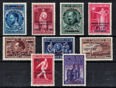 BELGIA 1947 - Supratipar &amp;quot;Luchtpost poste aerienne&amp;quot; / serie completa MNH foto