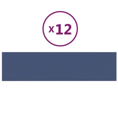 Panouri de perete, 12 buc., albastru, 60x15 cm, textil, 1,08 m&amp;sup2; foto