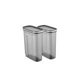Set 2 cutii de depozitare alimente FOLYBNM-0650, Antracit