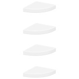 Cumpara ieftin Rafturi coltar de perete, 4 buc., alb, 25 x 25 x 3,8 cm, MDF